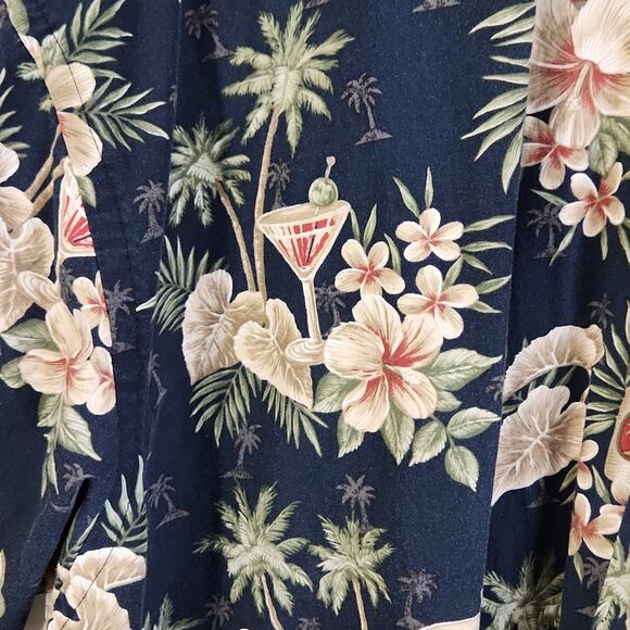 Pierre Cardin Mens Floral Button Front Shirt Size XXL Tropical Vacation Camp - Picture 4 of 10